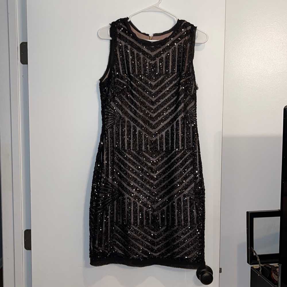 Vince Camuto Sequin Black Dress